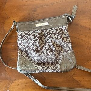 Tommy Hilfiger Brown and Tan Patterned Crossbody Bag